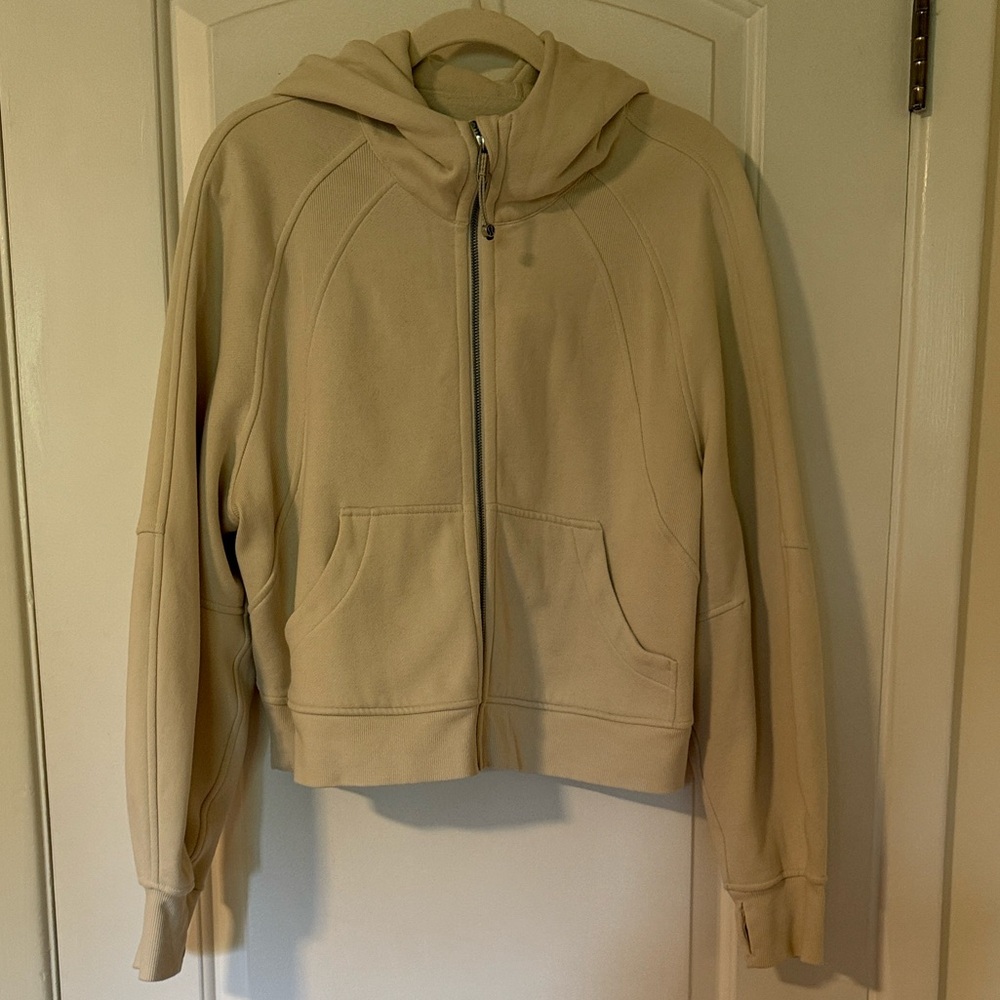 Lululemon cream Scuba Zip-Up Hoodie